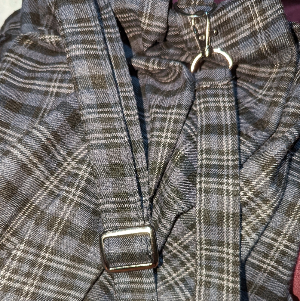 HOT TOPIC Pleated Suspender Skirt Plaid Checkered Size Medium - Picture 6 of 7